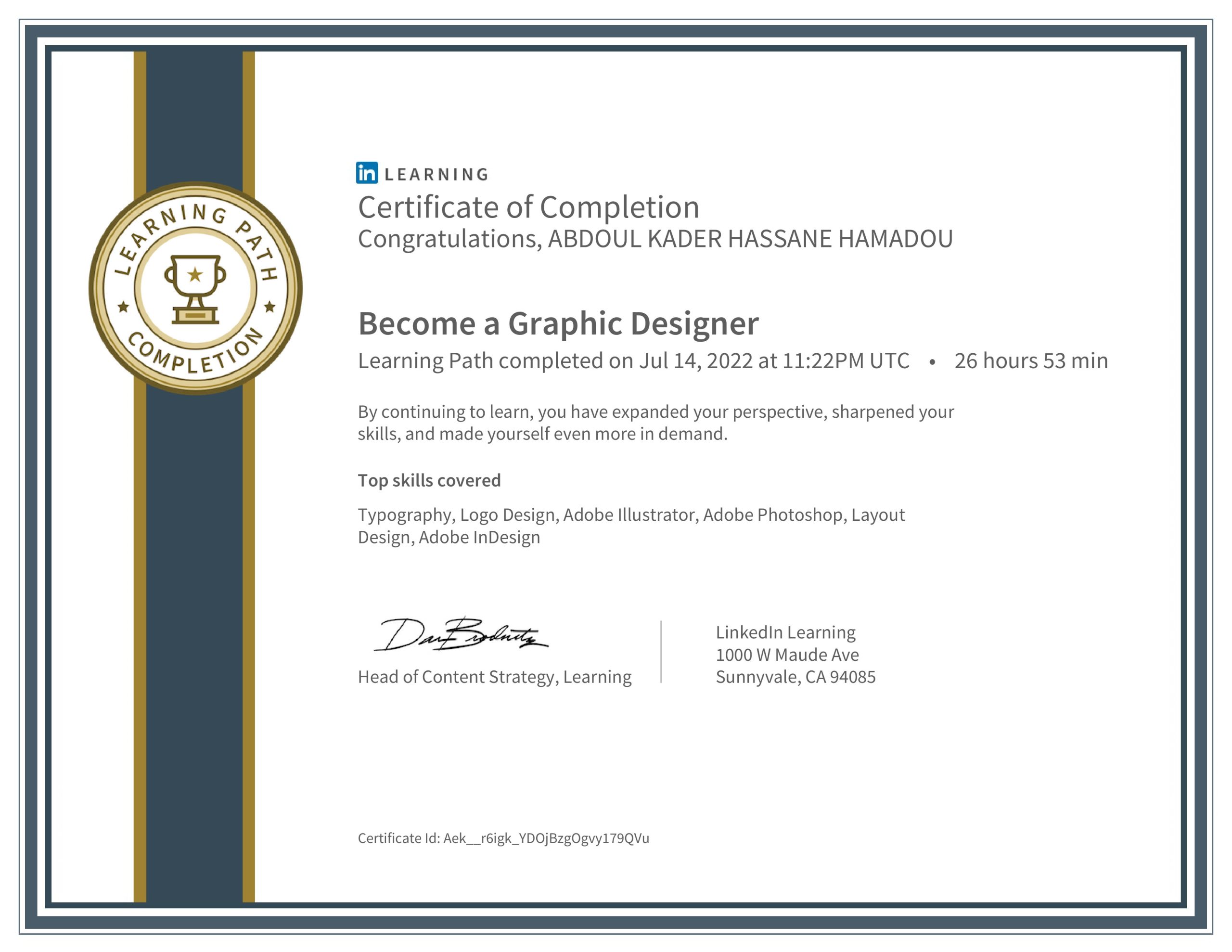 Certificate Become a Graphic Designer